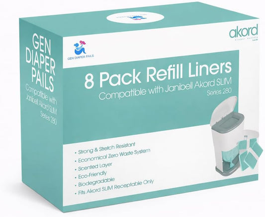GEN Adult Diaper Liner Refills Compatible with Janibell Akord 280, 8 Pack