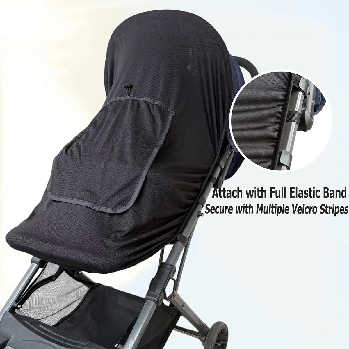 Universal Baby Stroller Sun Shade UPF50+ Stroller Shade Extender Cover Breathable Car Seat Sun Shade Cover Buggy Sun Shield with Skylight/Viewing Window for Pushchairs Carrycots Travel Strollers
