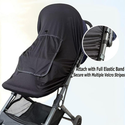 Universal Baby Stroller Sun Shade UPF50+ Stroller Shade Extender Cover Breathable Car Seat Sun Shade Cover Buggy Sun Shield with Skylight/Viewing Window for Pushchairs Carrycots Travel Strollers