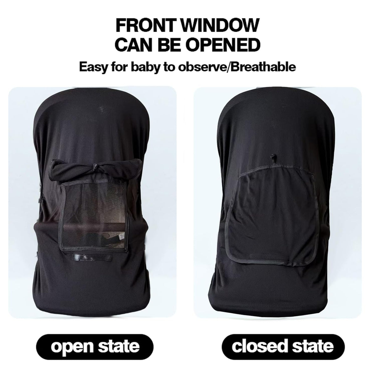 Universal Baby Stroller Sun Shade UPF50+ Stroller Shade Extender Cover Breathable Car Seat Sun Shade Cover Buggy Sun Shield with Skylight/Viewing Window for Pushchairs Carrycots Travel Strollers