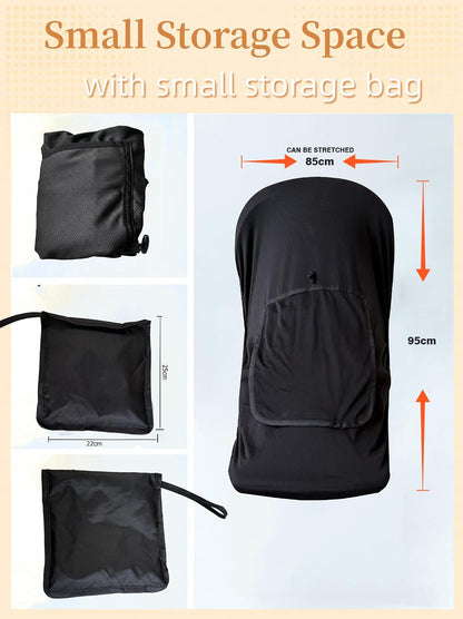 Universal Baby Stroller Sun Shade UPF50+ Stroller Shade Extender Cover Breathable Car Seat Sun Shade Cover Buggy Sun Shield with Skylight/Viewing Window for Pushchairs Carrycots Travel Strollers