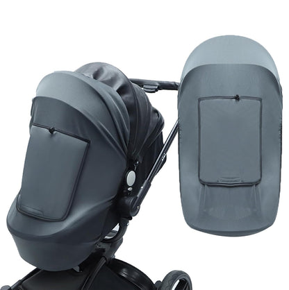 Universal Baby Stroller Sun Shade UPF50+ Stroller Shade Extender Cover Breathable Car Seat Sun Shade Cover Buggy Sun Shield with Skylight/Viewing Window for Pushchairs Carrycots Travel Strollers