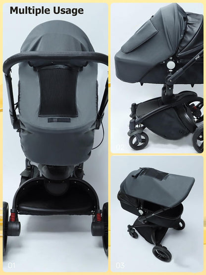 Universal Baby Stroller Sun Shade UPF50+ Stroller Shade Extender Cover Breathable Car Seat Sun Shade Cover Buggy Sun Shield with Skylight/Viewing Window for Pushchairs Carrycots Travel Strollers