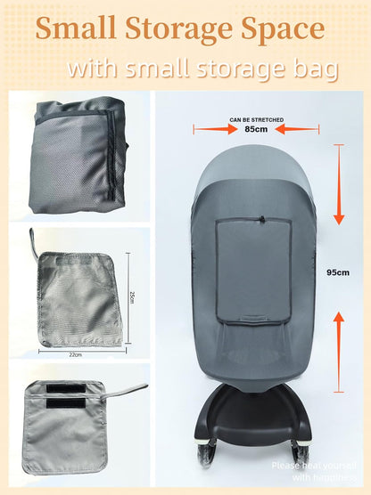 Universal Baby Stroller Sun Shade UPF50+ Stroller Shade Extender Cover Breathable Car Seat Sun Shade Cover Buggy Sun Shield with Skylight/Viewing Window for Pushchairs Carrycots Travel Strollers