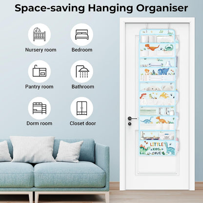 Dinosaur Over the Door Organizer Diaper Toy Nursery Hanging Shelf