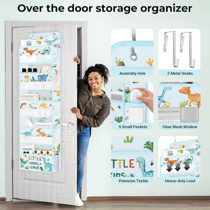 Dinosaur Over the Door Organizer Diaper Toy Nursery Hanging Shelf