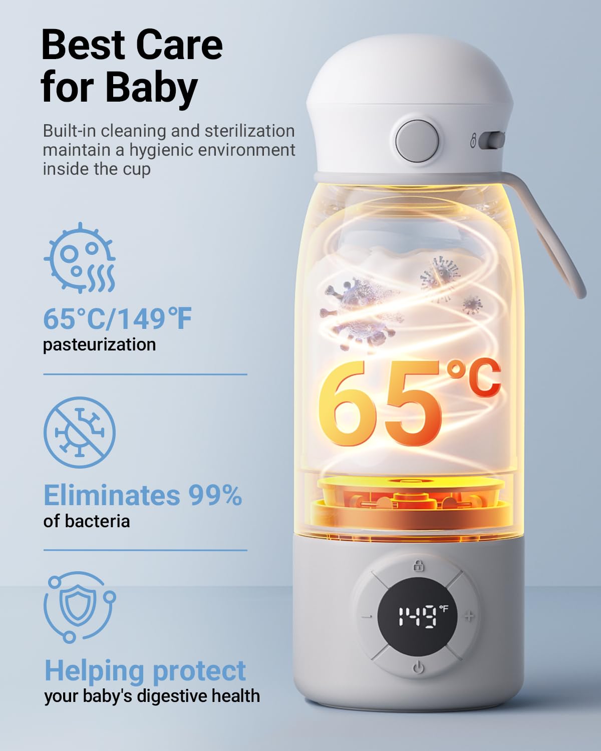 Portable Bottle Warmer for Travel, Milk Warmer for Breastmilk Formula