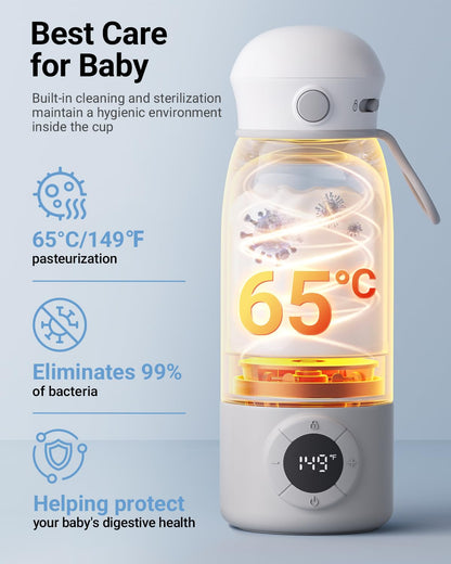 Portable Bottle Warmer for Travel, Milk Warmer for Breastmilk Formula