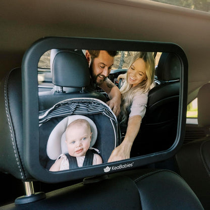 Baby Car Seat Mirror, Wide View, Shatterproof (Matte Black)