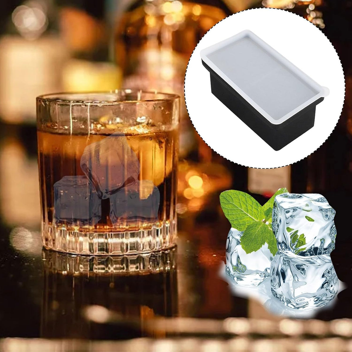 Ice Cube Trays for Freezer, Silicone Easy-Release Flexible Stackable Ice Trays for Freezer with Lid,Durable Reusable Dishwasher Safe Ice Tray for Soup Coffee Whiskey Drinks Food Cocktail