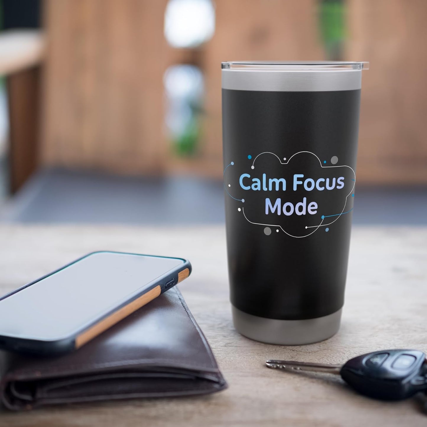 Calm Focus Mode Minimal Productivity Apparel Soft Motivation Stainless Steel Insulated Tumbler