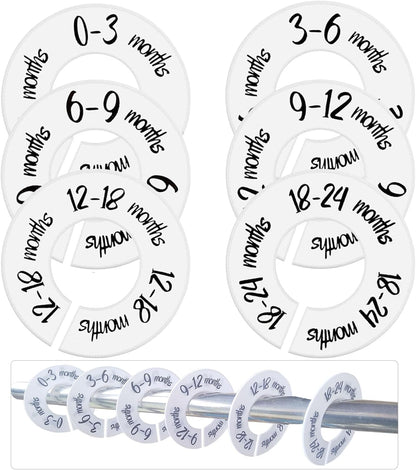 6-Piece Baby Closet Dividers, Unisex Baby Clothes Size Dividers,Nursery Closet Dividers for 0-24 Months Clothes Organizer and Most Rods