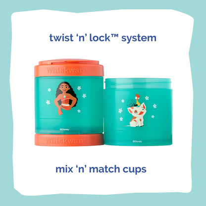 Disney Princess Moana, Stackable Snack Containers for Kids, 3 Stackable Snack Cups for School or Travel, Formula and Cupholder Friendly, Moana and Pua