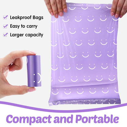1500 Count Diaper Disposable Bags for Baby Diaper Sacks Baby Powder Scent Disposal or Pet Waste Bags, 100 Rolls(Purple)
