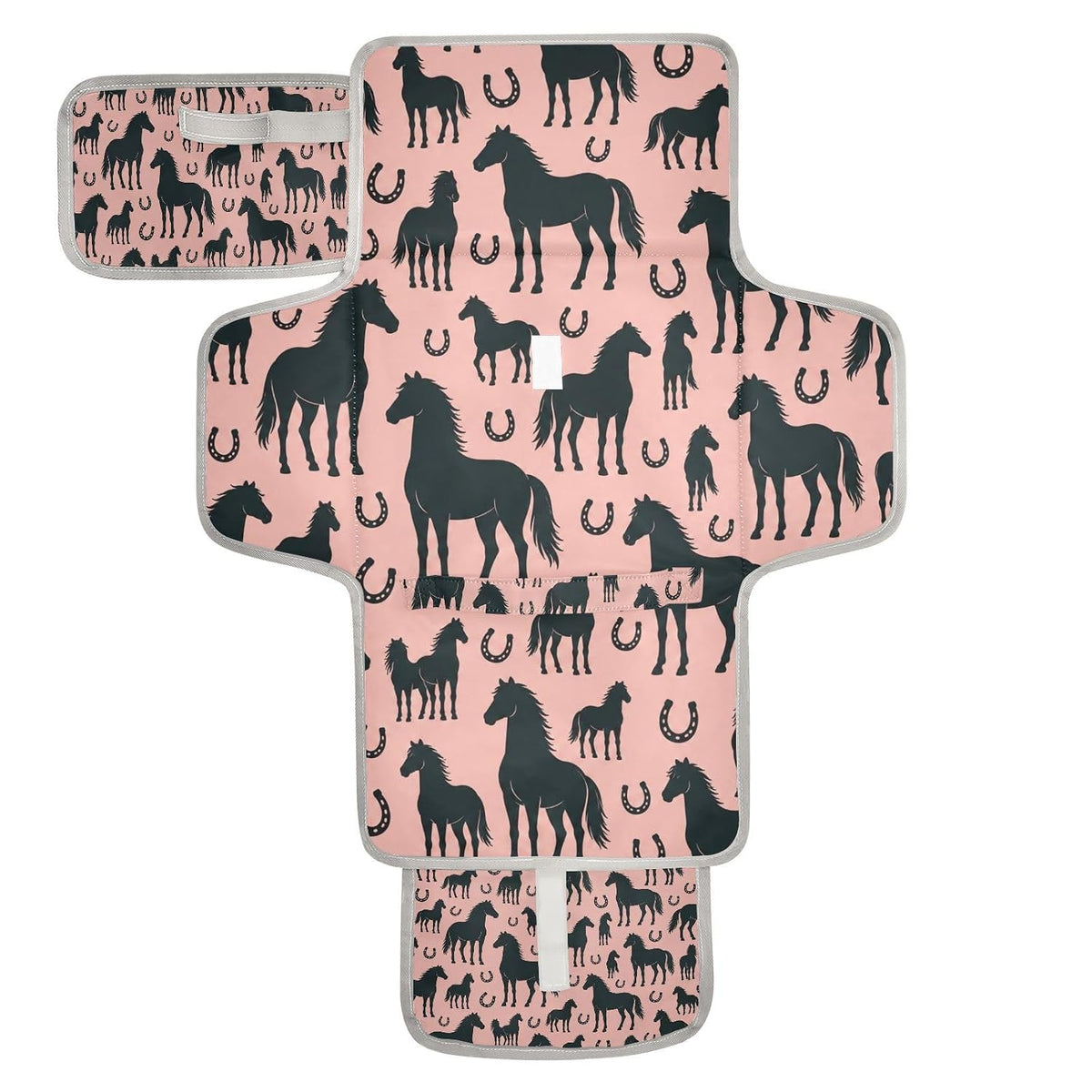 Horse Horseshoe Design Portable Diaper Changing Pad for Outing