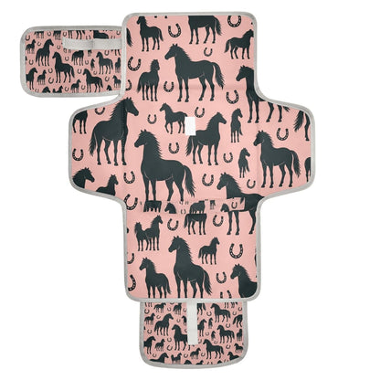 Horse Horseshoe Design Portable Diaper Changing Pad for Outing