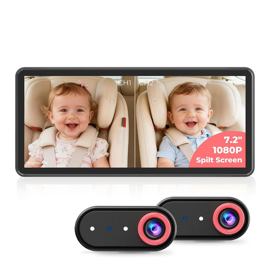 BM5PRO Dual Baby Car Camera, 7.2" 1080P Monitor