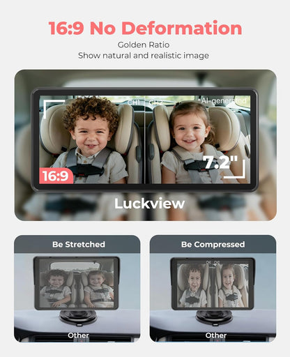 BM5PRO Dual Baby Car Camera, 7.2" 1080P Monitor