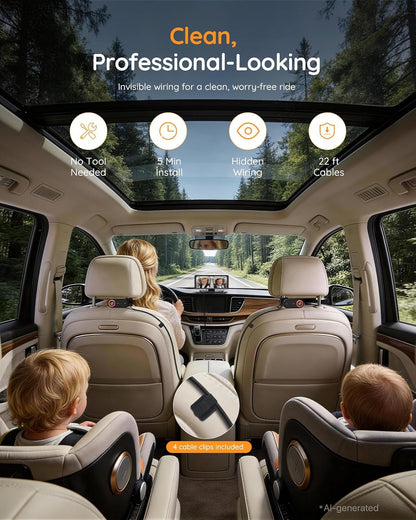 BM5PRO Dual Baby Car Camera, 7.2" 1080P Monitor