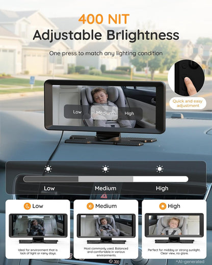 BM5PRO Dual Baby Car Camera, 7.2" 1080P Monitor