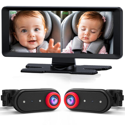 BM5PRO Dual Baby Car Camera, 7.2" 1080P Monitor