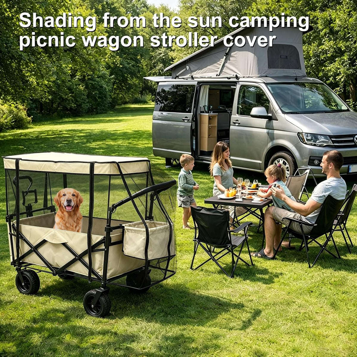 Rain Cover for Wagon Waterproof Canopy for Collapsible Folding Carts Strollers Wagon Cart Cover with Zippered Side Wagon Accessories for Camping Picnic Shopping Garden Outdoor (Transparency)