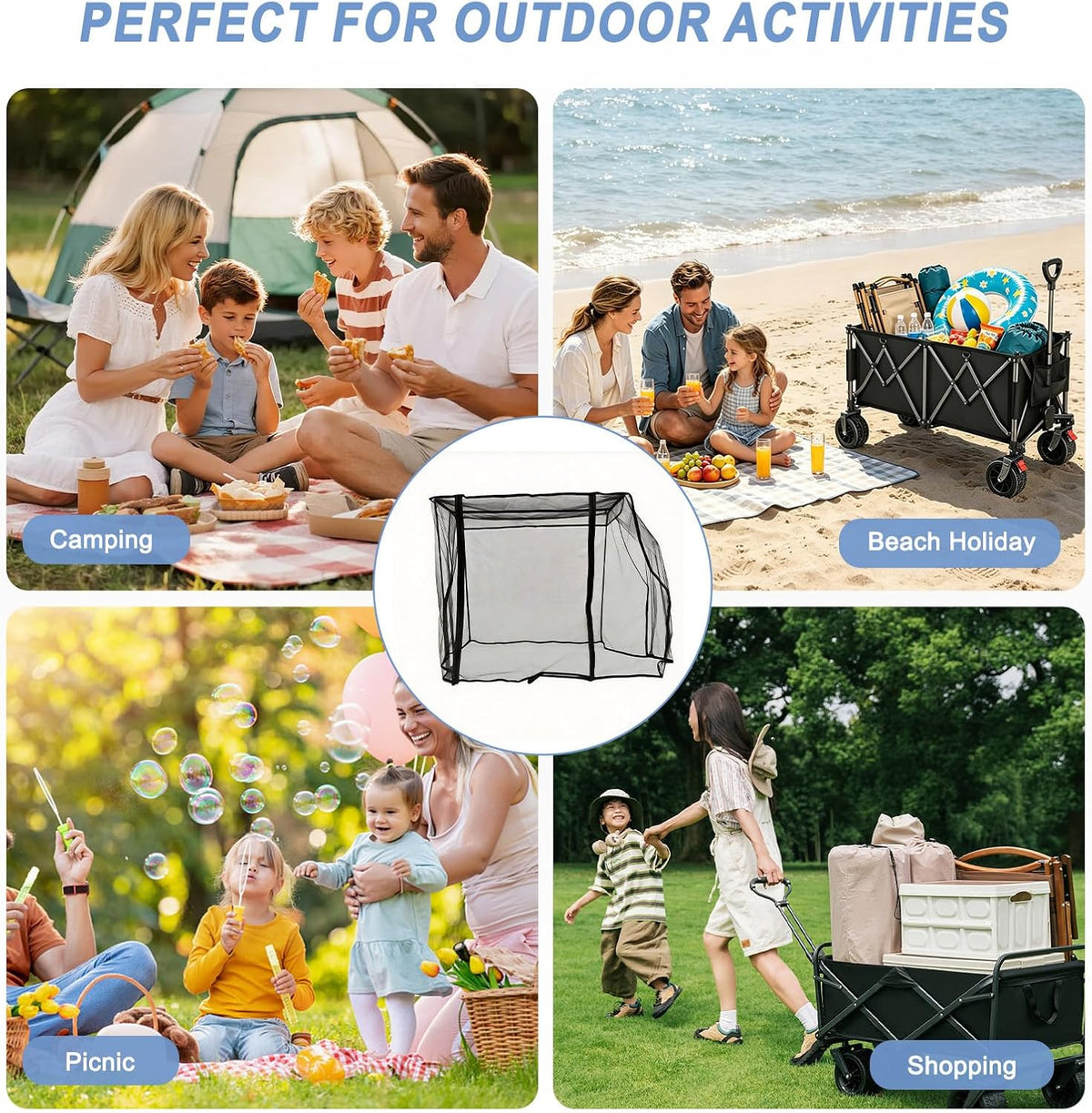 Rain Cover for Wagon Waterproof Canopy for Collapsible Folding Carts Strollers Wagon Cart Cover with Zippered Side Wagon Accessories for Camping Picnic Shopping Garden Outdoor (Transparency)
