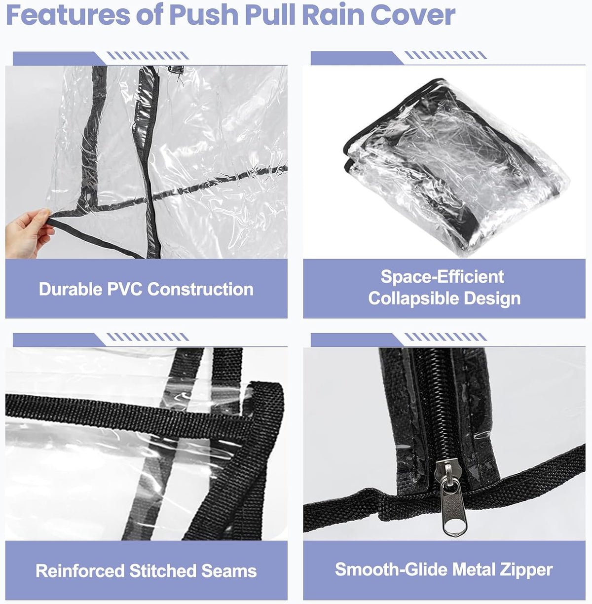 Rain Cover for Wagon Waterproof Canopy for Collapsible Folding Carts Strollers Wagon Cart Cover with Zippered Side Wagon Accessories for Camping Picnic Shopping Garden Outdoor (Transparency)