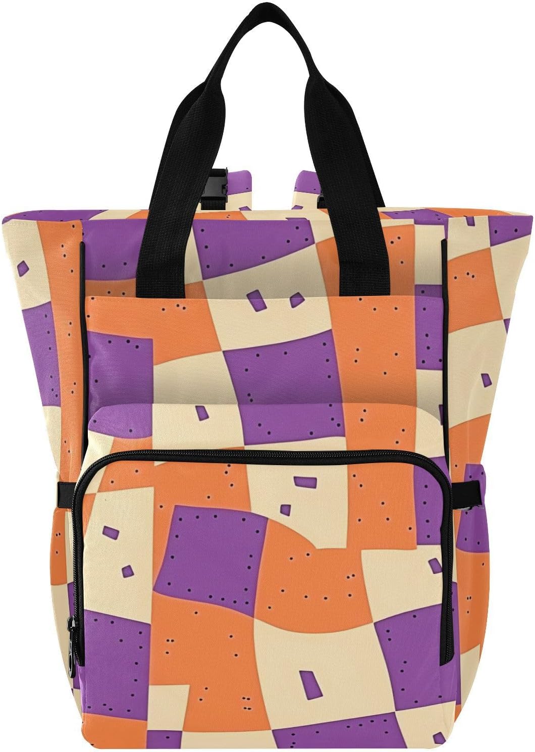 Diaper Bag Backpack, Multifunction Travel Bag for Moms Dads, Baby Changing Bag with Insulted Pockets, Stroller Straps and Side Bottle Pockets Checkered Board
