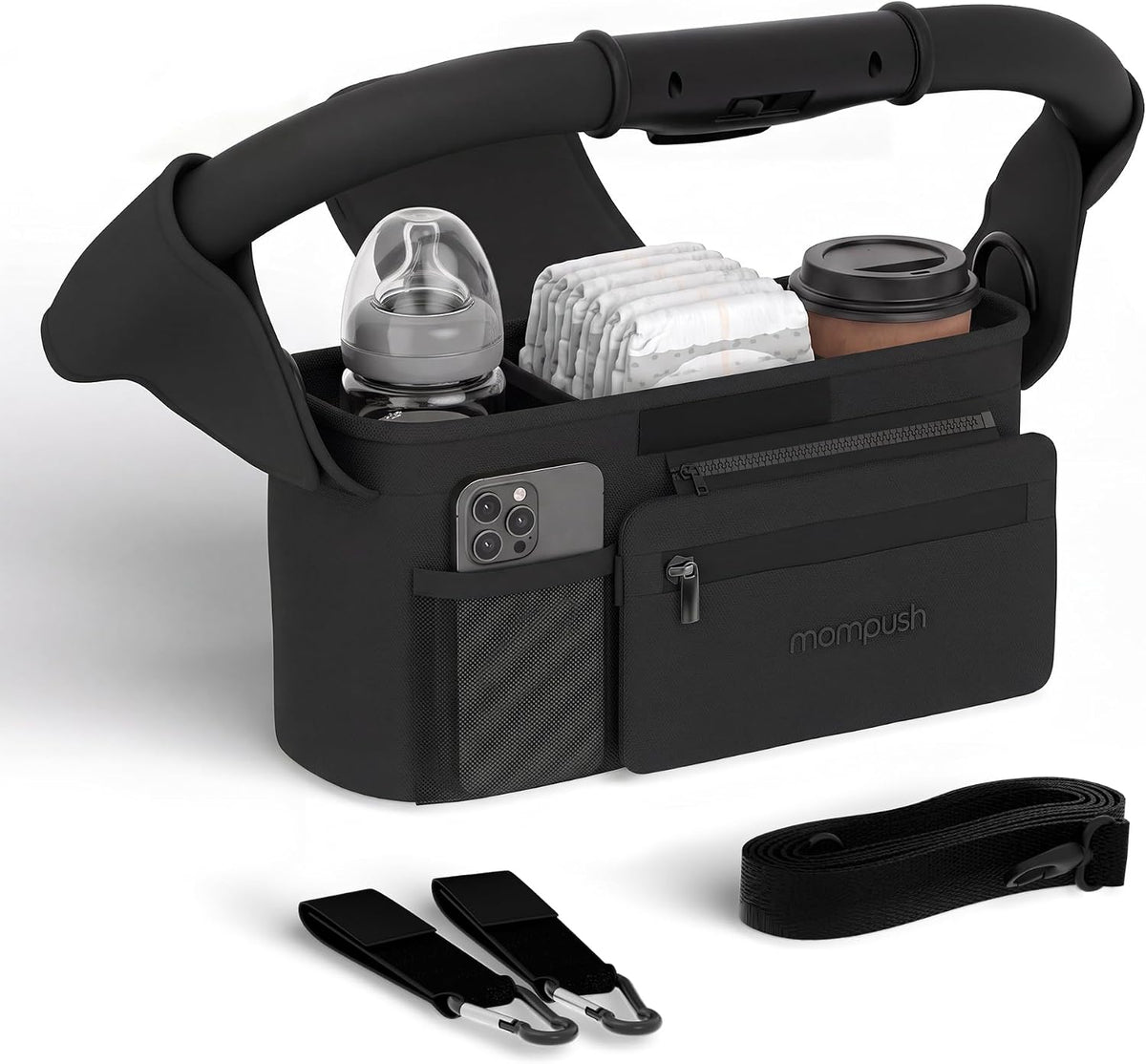 Universal Stroller Organizer Caddy with Insulated Cup Holder