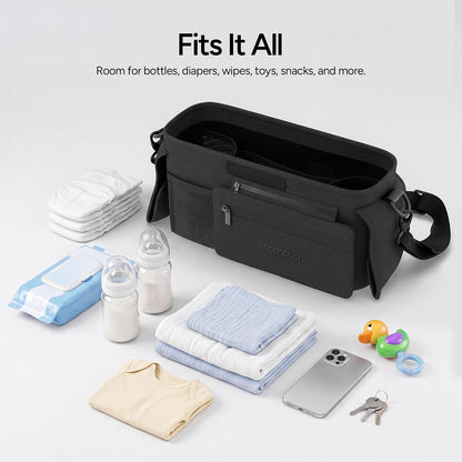 Universal Stroller Organizer Caddy with Insulated Cup Holder