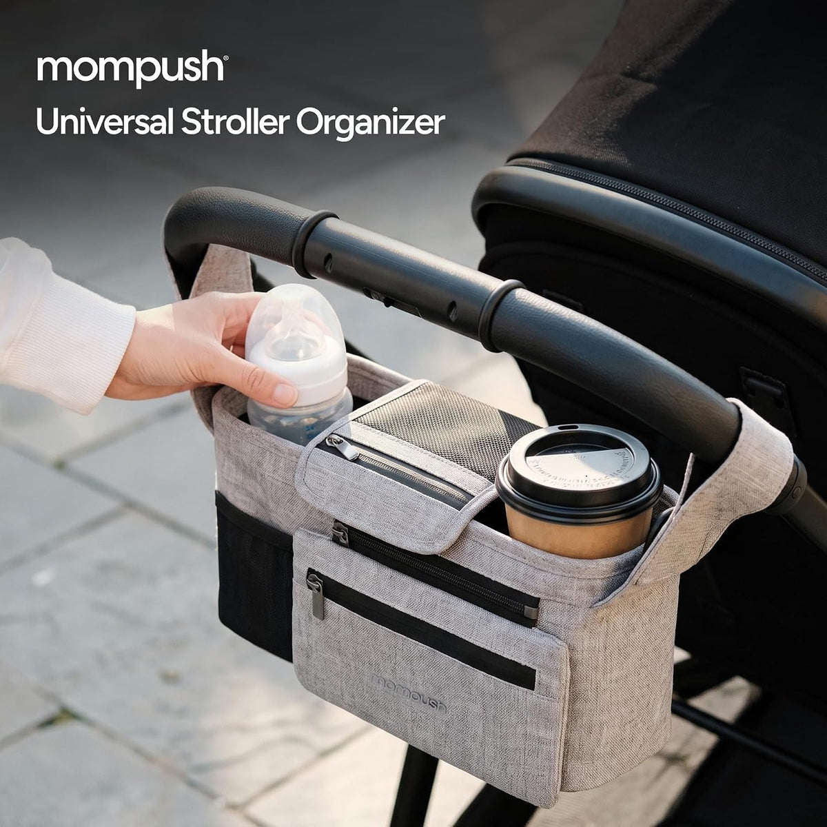 Universal Stroller Organizer Caddy with Insulated Cup Holder