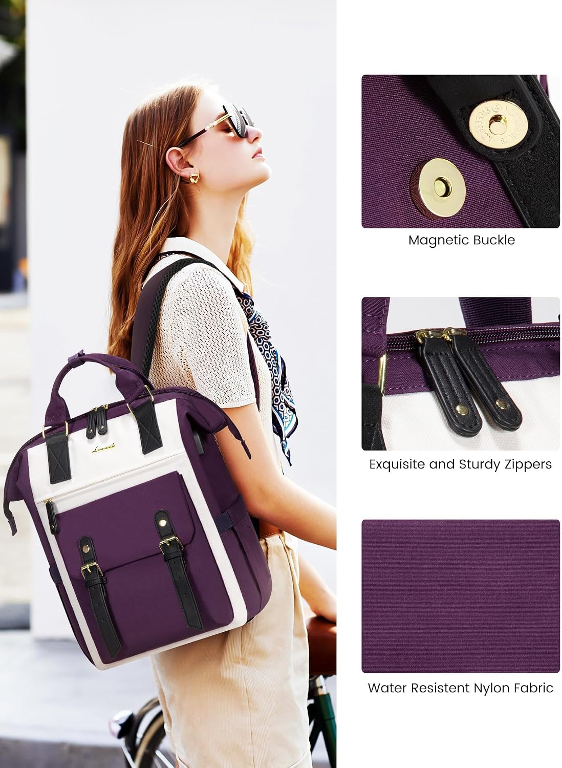 Laptop Backpack for Women with Giant Tumbler Holder Pocket,15.6 inch Waterproof Travel Backpack Purse Computer Laptop Bag