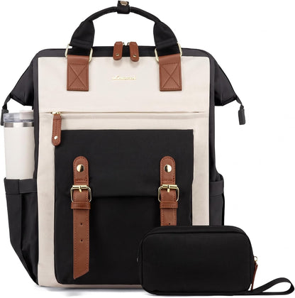 Laptop Backpack for Women with Giant Tumbler Holder Pocket,15.6 inch Waterproof Travel Backpack Purse Computer Laptop Bag