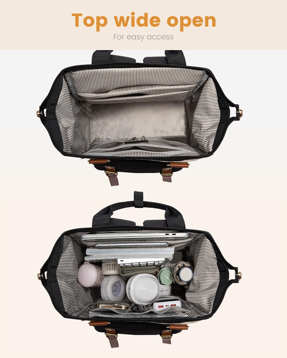 Laptop Backpack for Women with Giant Tumbler Holder Pocket,15.6 inch Waterproof Travel Backpack Purse Computer Laptop Bag