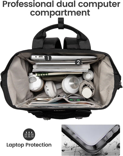 Laptop Backpack for Women with Giant Tumbler Holder Pocket,15.6 inch Waterproof Travel Backpack Purse Computer Laptop Bag