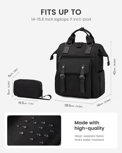 Laptop Backpack for Women with Giant Tumbler Holder Pocket,15.6 inch Waterproof Travel Backpack Purse Computer Laptop Bag