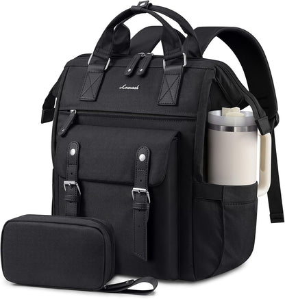 Laptop Backpack for Women with Giant Tumbler Holder Pocket,15.6 inch Waterproof Travel Backpack Purse Computer Laptop Bag