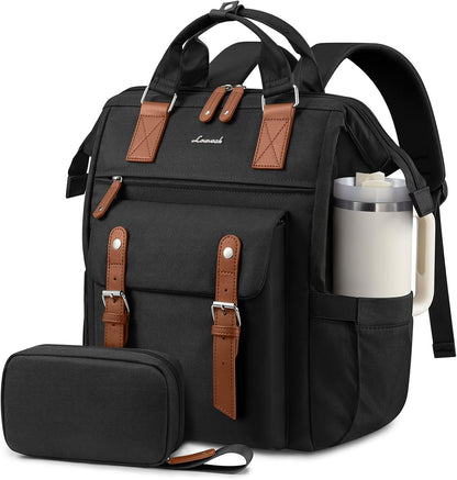 Laptop Backpack for Women with Giant Tumbler Holder Pocket,15.6 inch Waterproof Travel Backpack Purse Computer Laptop Bag