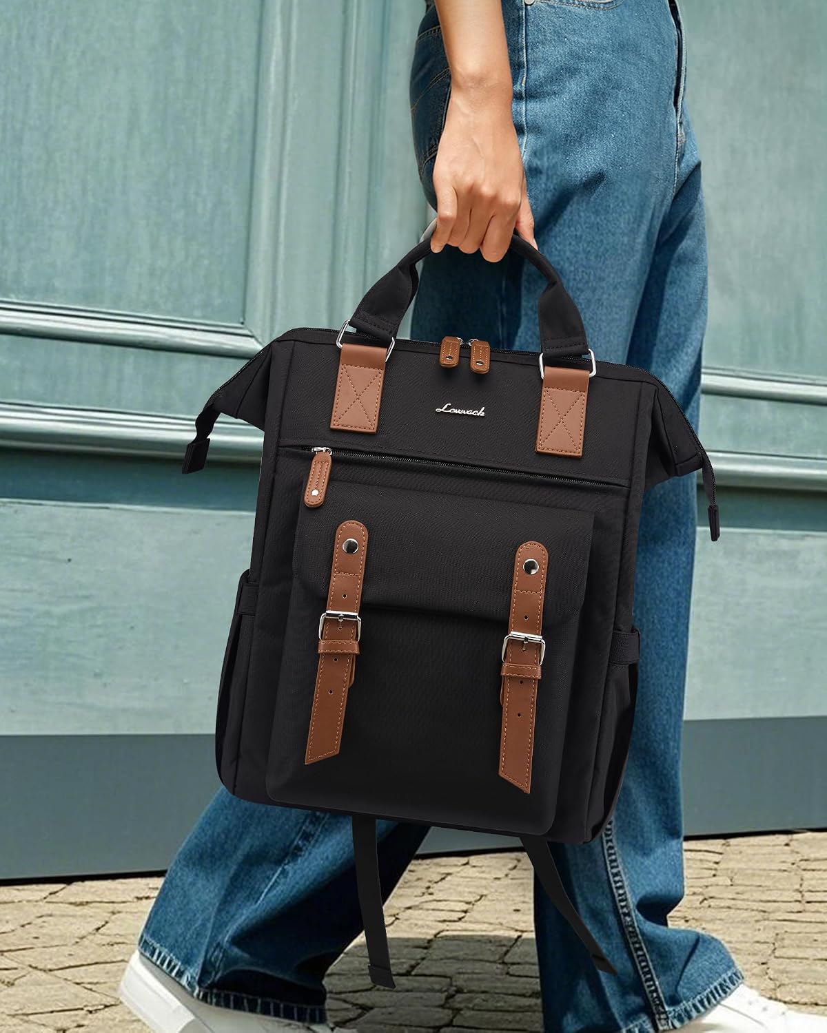 Laptop Backpack for Women with Giant Tumbler Holder Pocket,15.6 inch Waterproof Travel Backpack Purse Computer Laptop Bag