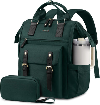 Laptop Backpack for Women with Giant Tumbler Holder Pocket,15.6 inch Waterproof Travel Backpack Purse Computer Laptop Bag