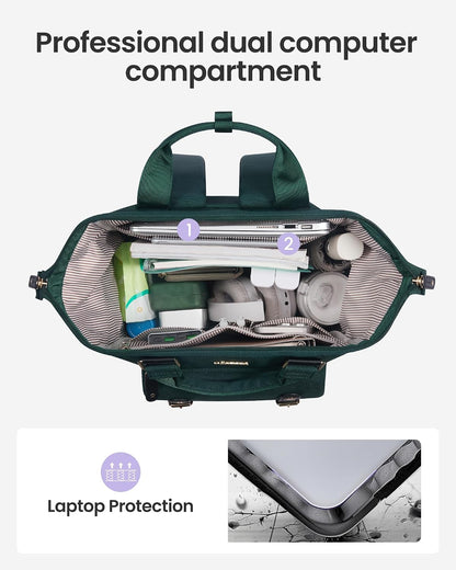 Laptop Backpack for Women with Giant Tumbler Holder Pocket,15.6 inch Waterproof Travel Backpack Purse Computer Laptop Bag
