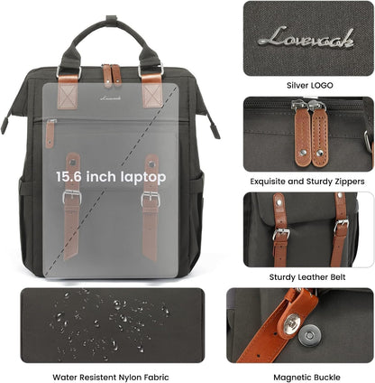 Laptop Backpack for Women with Giant Tumbler Holder Pocket,15.6 inch Waterproof Travel Backpack Purse Computer Laptop Bag