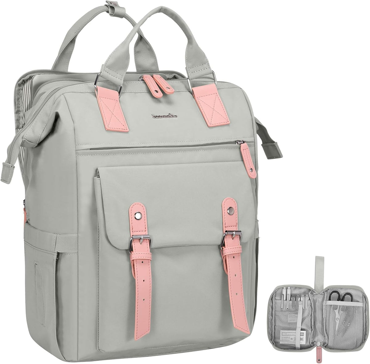 Laptop Backpack for Women with Giant Tumbler Holder Pocket,15.6 inch Waterproof Travel Backpack Purse Computer Laptop Bag