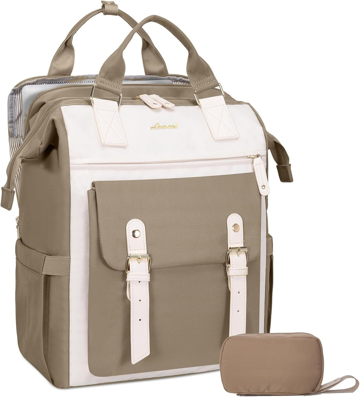 Laptop Backpack for Women with Giant Tumbler Holder Pocket,15.6 inch Waterproof Travel Backpack Purse Computer Laptop Bag