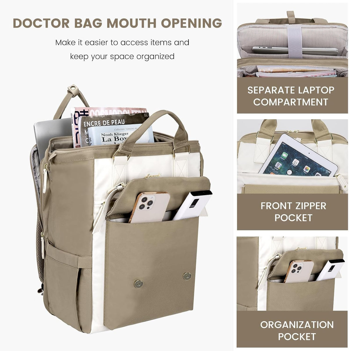 Laptop Backpack for Women with Giant Tumbler Holder Pocket,15.6 inch Waterproof Travel Backpack Purse Computer Laptop Bag