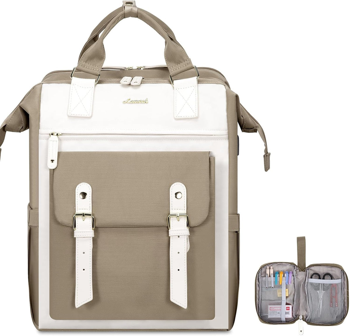 Laptop Backpack for Women with Giant Tumbler Holder Pocket,15.6 inch Waterproof Travel Backpack Purse Computer Laptop Bag