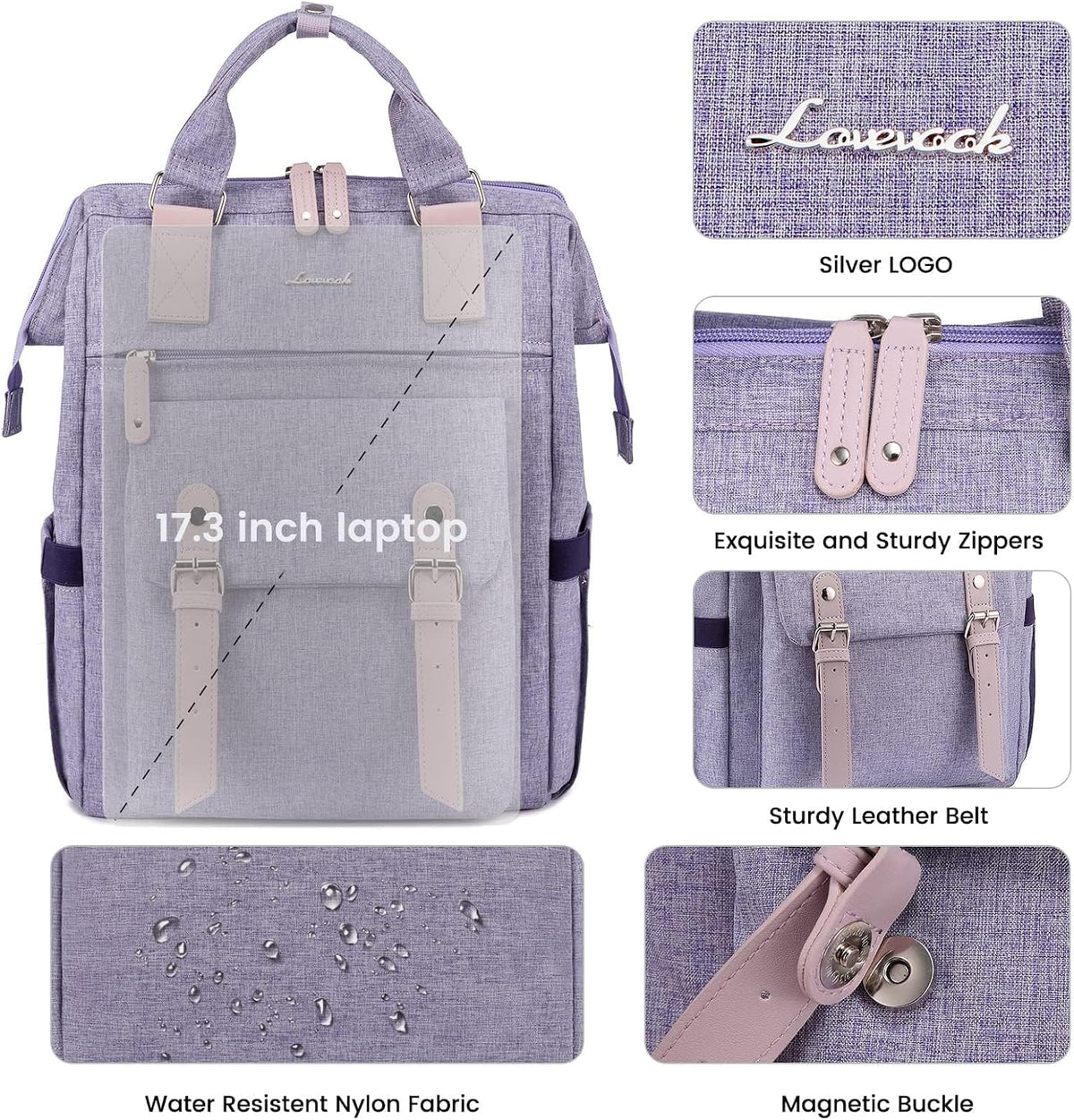 Laptop Backpack for Women with Giant Tumbler Holder Pocket,15.6 inch Waterproof Travel Backpack Purse Computer Laptop Bag