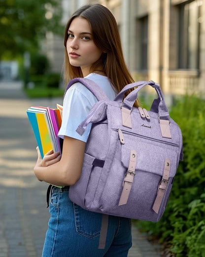 Laptop Backpack for Women with Giant Tumbler Holder Pocket,15.6 inch Waterproof Travel Backpack Purse Computer Laptop Bag
