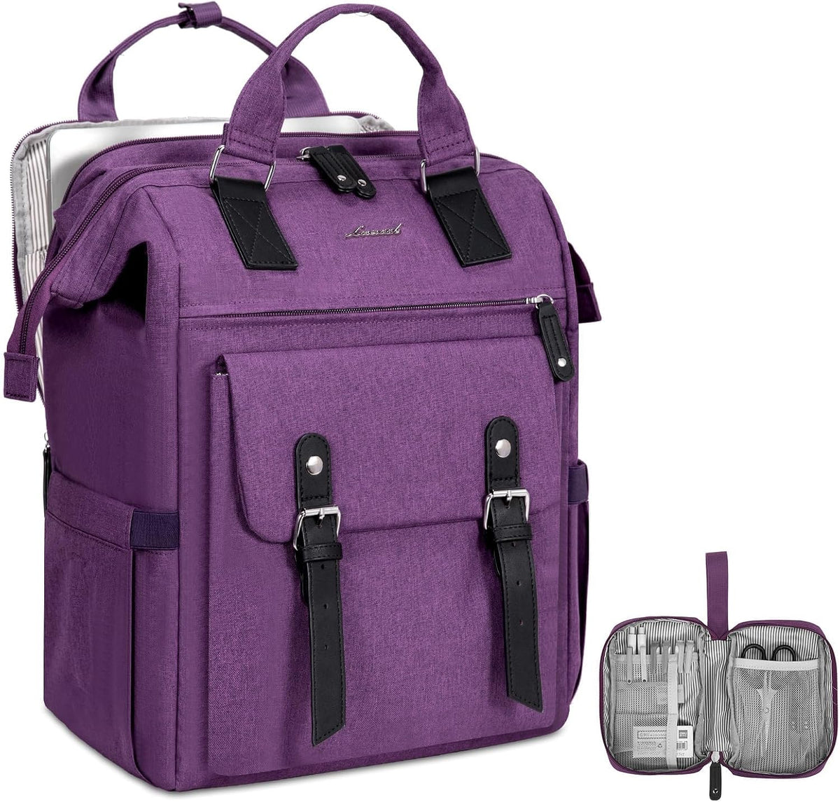 Laptop Backpack for Women with Giant Tumbler Holder Pocket,15.6 inch Waterproof Travel Backpack Purse Computer Laptop Bag